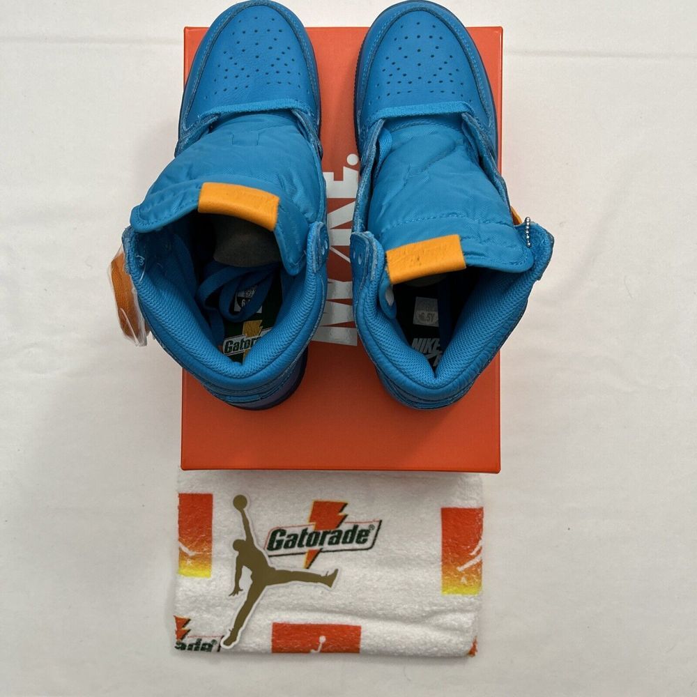 Size 6.5 - Air Jordan 1 Retro OG G8RD High Blue‎ Lagoon SKU #2961 - Picture 4 of 9